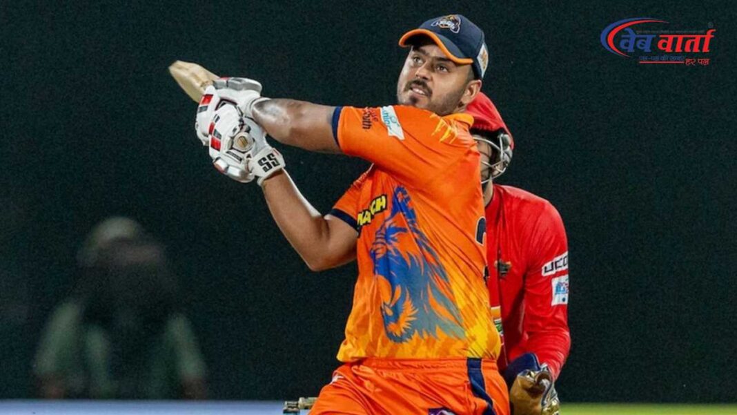 Nitish Rana डीपीएल 2025 के एलिमिनेटर मैच में नितीश राणा और दिग्वेश राठी के बीच झड़प