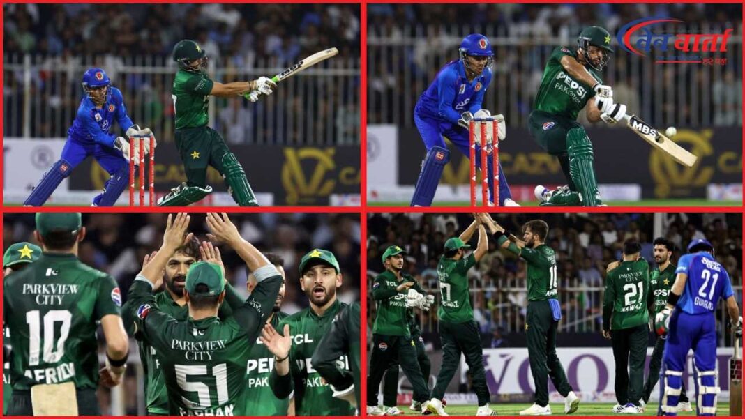 पाकिस्तान बनाम अफगानिस्तान टी20 मैच, हारिस रऊफ विकेट लेते हुए, राशिद खान बल्लेबाजी करते हुए