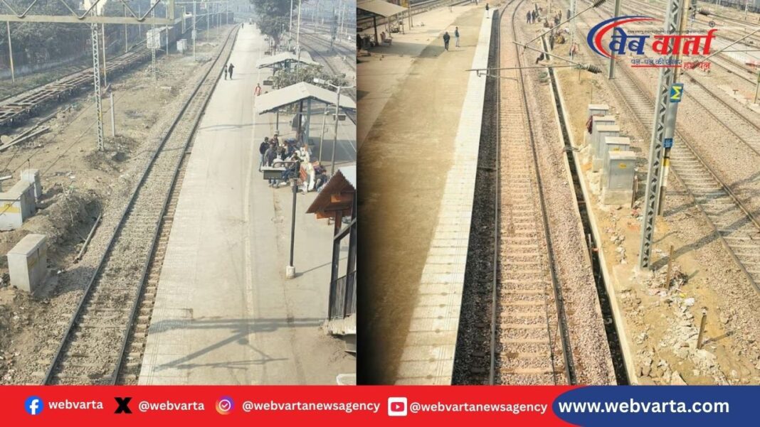 गाजियाबाद रेलवे स्टेशन पर चौड़ा किया गया प्लेटफॉर्म