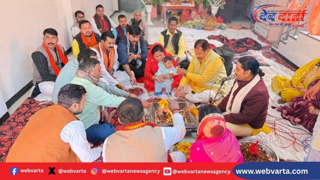 shriram-mandir-second-anniversary-ramayan-path-bhandara-siddharthnagar सिद्धार्थनगर में श्रीराम मंदिर प्राण प्रतिष्ठा की द्वितीय वर्षगांठ पर अखंड रामायण पाठ और भव्य भंडारे का आयोजन
