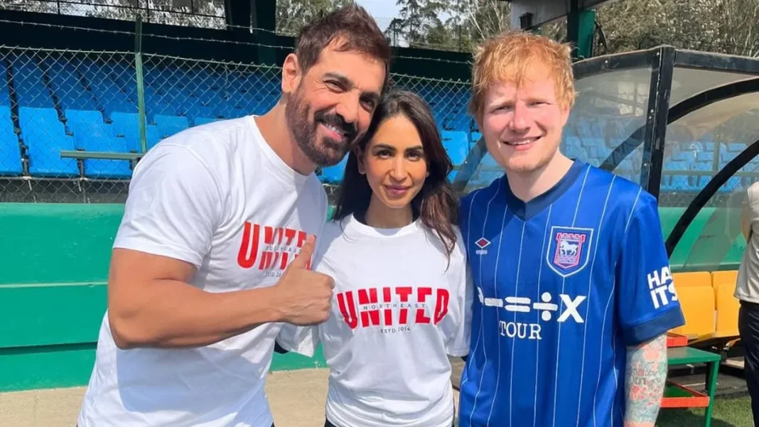 John Abraham and Ed Sheeran played a football match