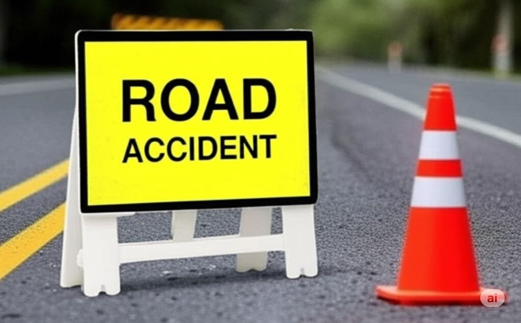 देवरिया सड़क हादसा, बाइक सवार की मौत