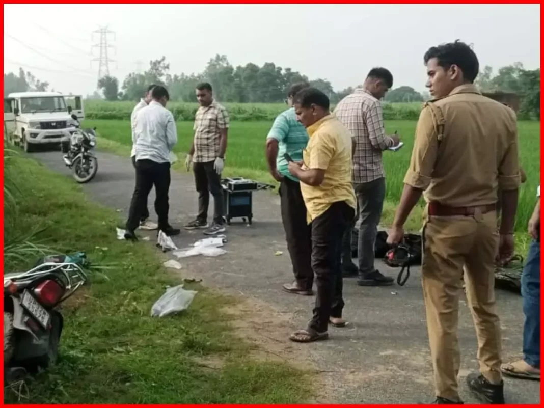 Sitapur Encounter सीतापुर एनकाउंटर: मुठभेड़ के बाद पुलिस टीम और हथियार बरामदगी की तस्वीर