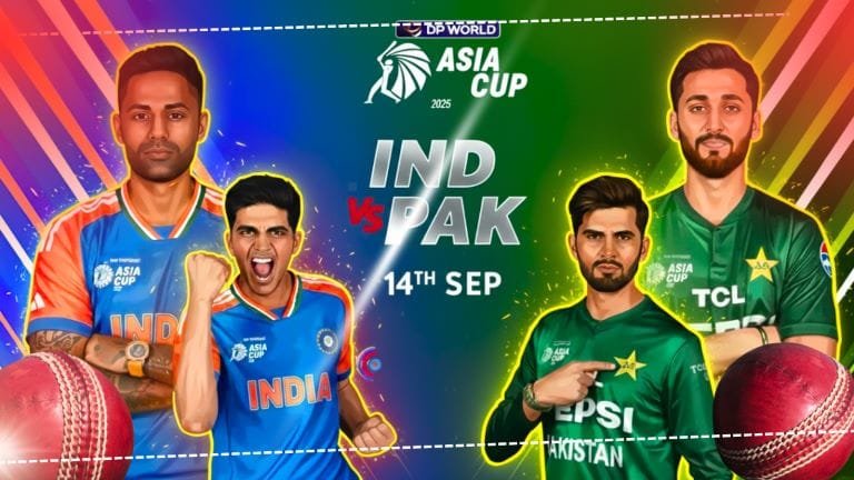 Asia Cup 2025 के भारत vs पाकिस्तान मैच में दुबई इंटरनेशनल क्रिकेट स्टेडियम में