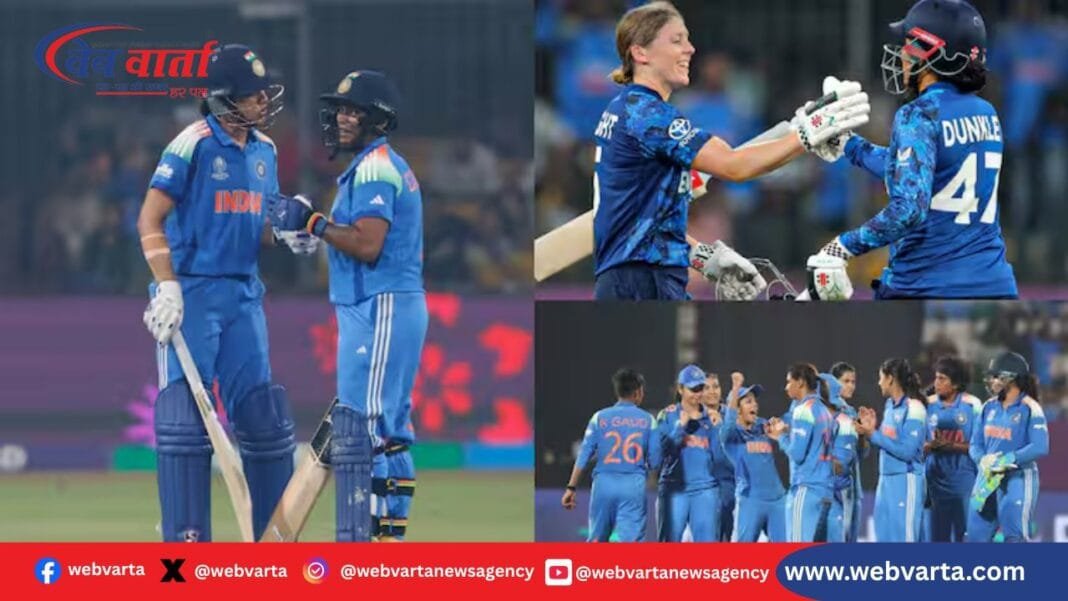 भारत vs इंग्लैंड महिला ODI विश्व कप हेदर नाइट शतक दीप्ति विकेट
