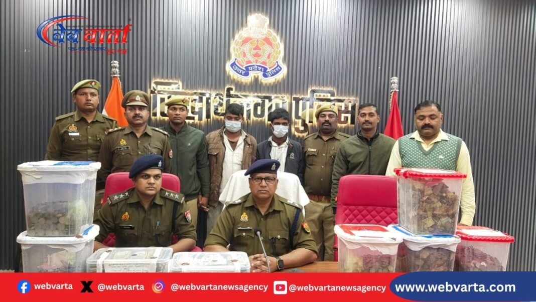 गालापुर मंदिर चोरी मामले का खुलासा करती इटवा पुलिस