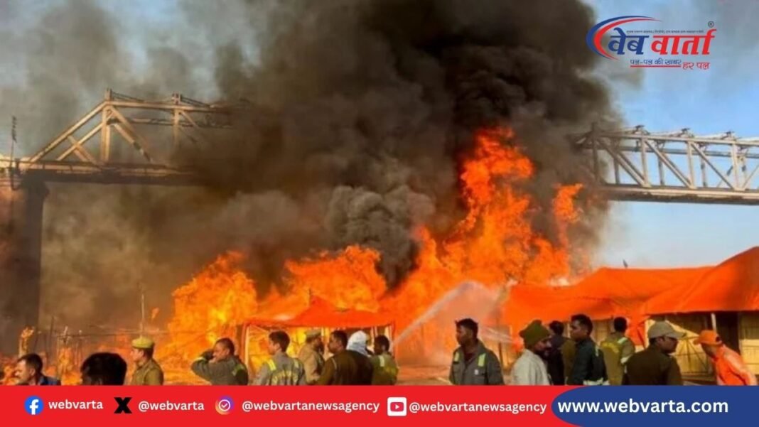 Magh Mela 2026 Fire Service Action माघ मेला में आग पर फायर सर्विस की त्वरित कार्रवाई