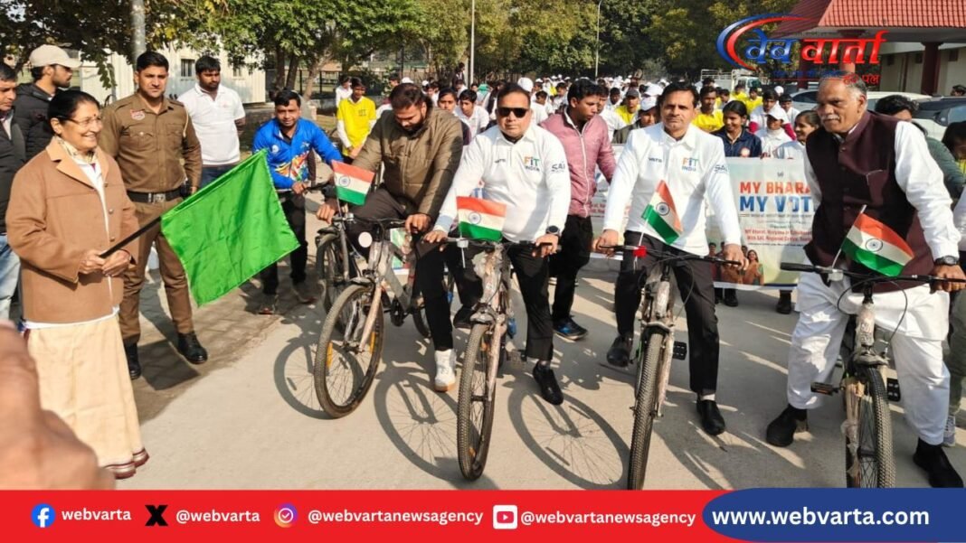 सोनीपत में राष्ट्रीय मतदाता दिवस पर संडेज ऑन साइकिल यात्रा