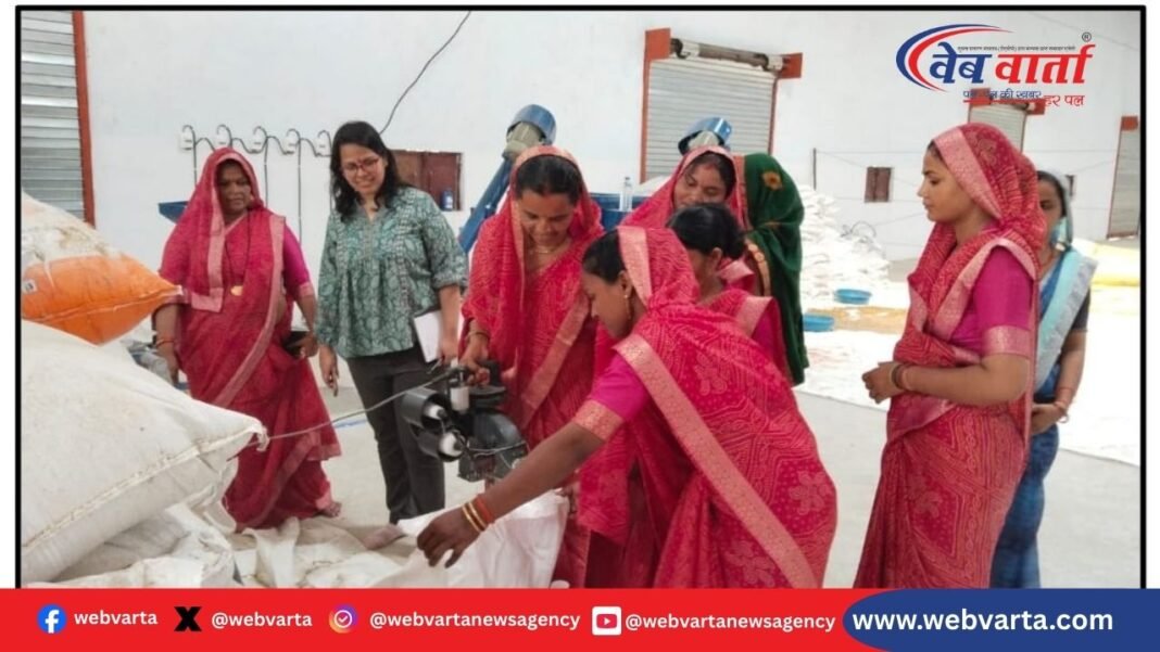 jhansi-woman-success-solar-fodder-innovation22 झांसी की प्रवेश कुमारी सौर ऊर्जा से चारा यूनिट चलाती हुईं