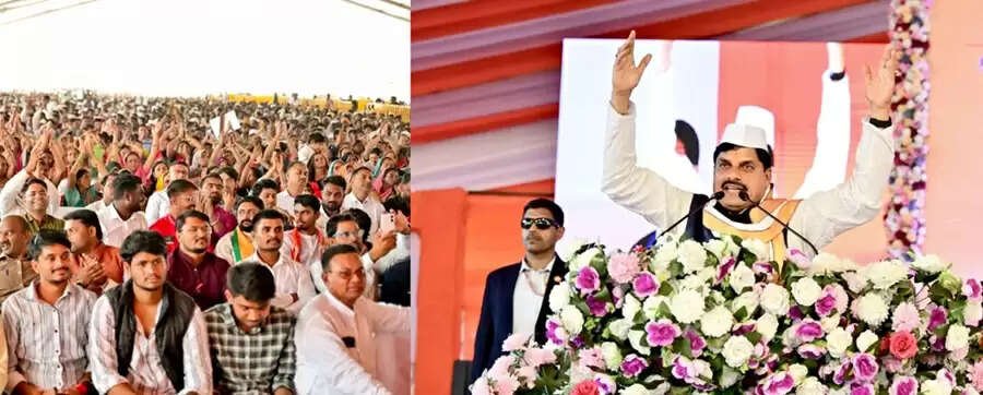 बुरहानपुर में विकास कार्यों के कार्यक्रम में मुख्यमंत्री मोहन यादव