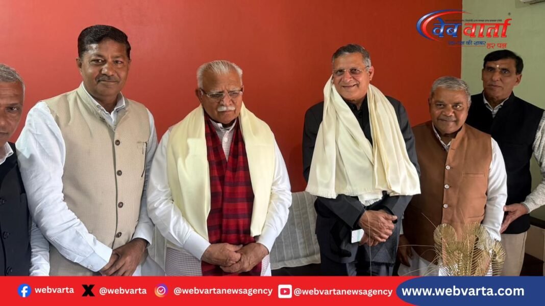 गांव भंगेडा में केंद्रीय मंत्री मनोहर लाल खट्टर का दौरा