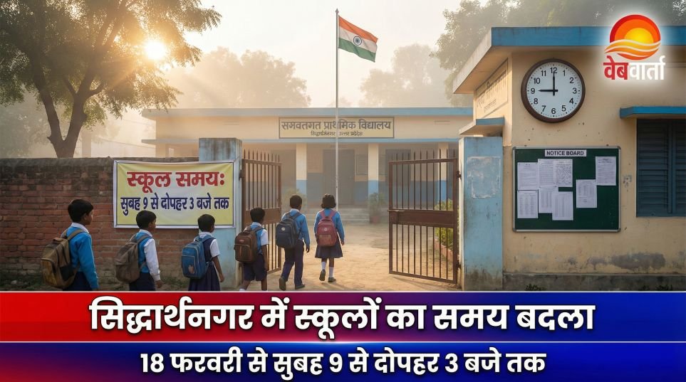 सिद्धार्थनगर के प्राथमिक विद्यालय में कक्षा में पढ़ते छात्र