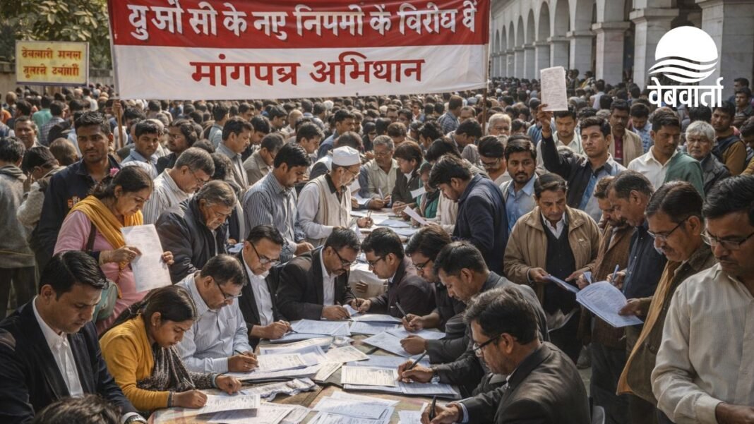 देवरिया में यूजीसी के नए नियमों के विरोध में मांगपत्र अभियान