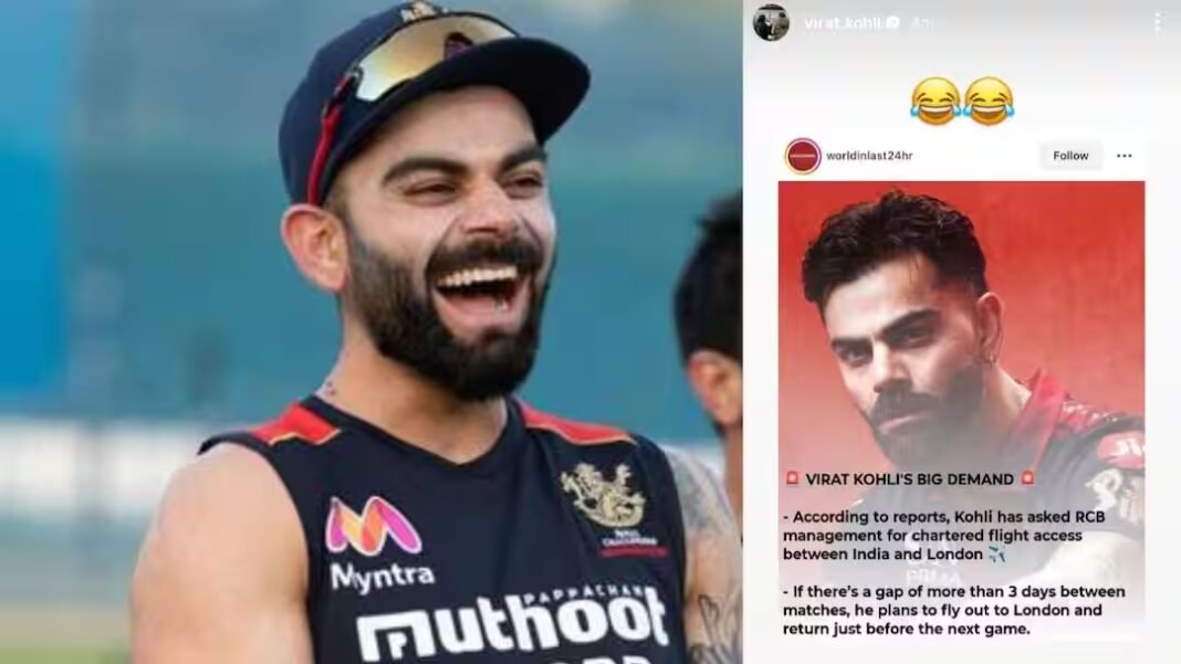 IPL के बीच चार्टर्ड फ्लाइट से लंदन वापस लौट जाएंगे IPL के बीच चार्टर्ड फ्लाइट से लंदन वापस लौट जाएंगे विराट? किंग ने खुद बताया वायरल पोस्ट का सच