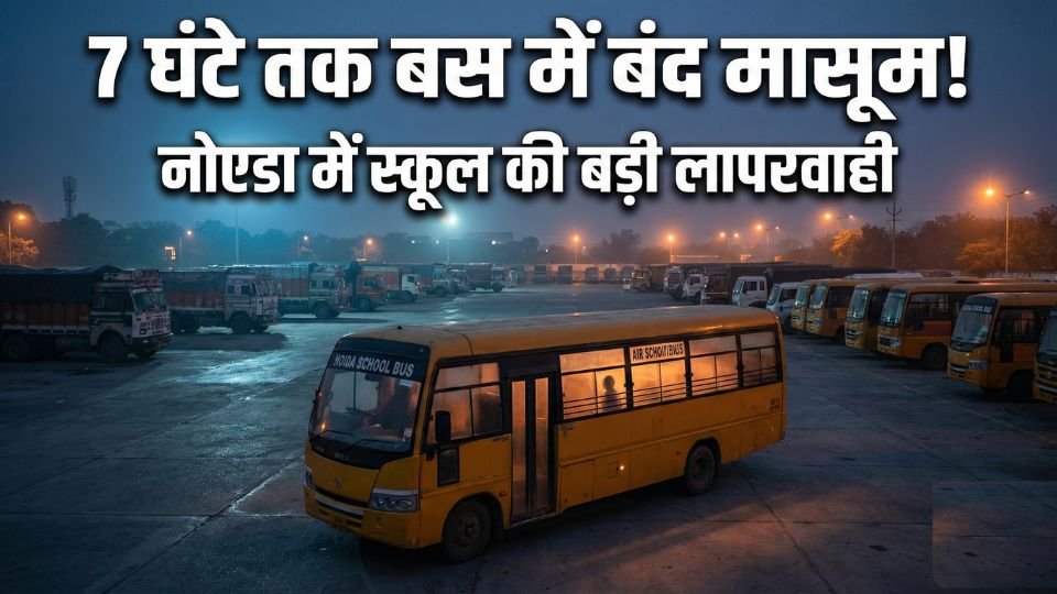 Noida School Bus Negligence Incident नोएडा में स्कूल बस की हैरान कर देने वाली लापरवाही, 7 घंटे तक बस में बंद UKG बच्चा