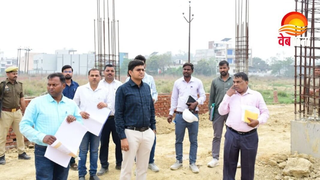 Siddharthnagar Auditorium Construction 1000 सीट ऑडिटोरियम निरीक्षण