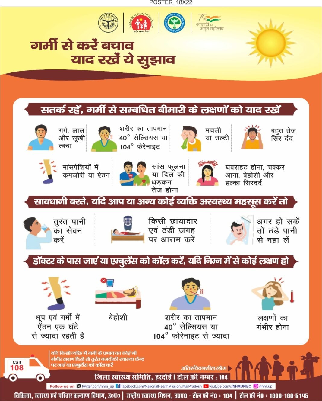 हरदोई में तेज धूप और लू से बचाव के लिए जागरूकता