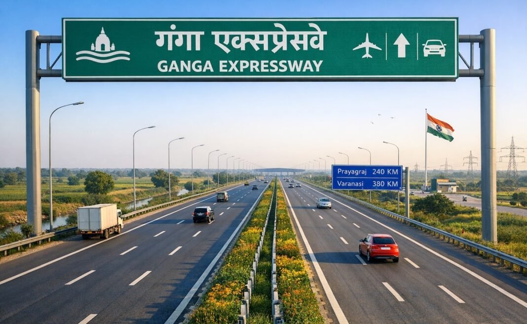 गंगा एक्सप्रेसवे का दृश्य