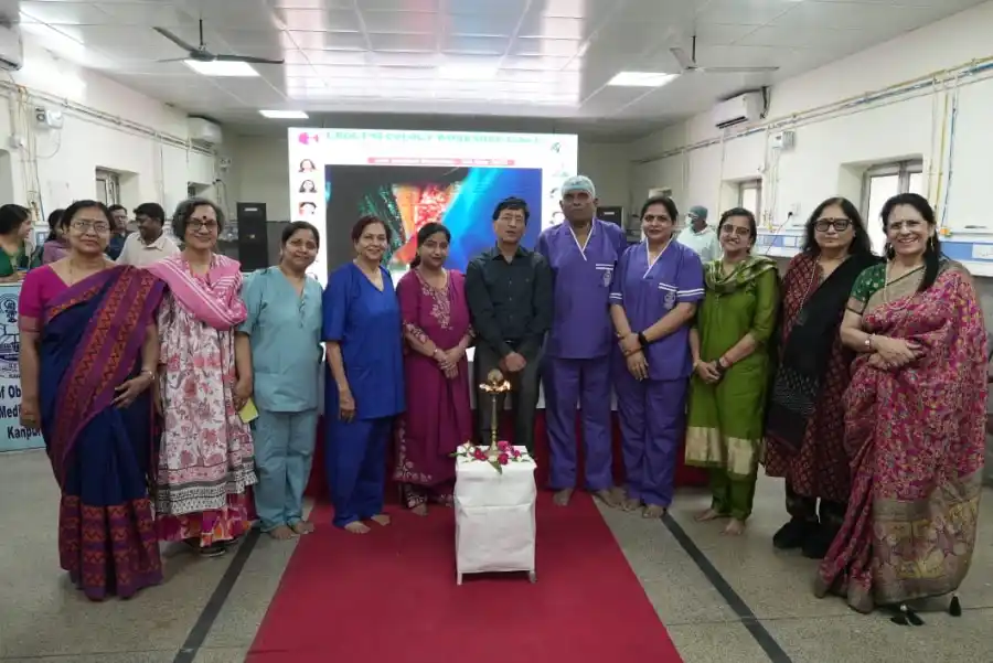 कानपुर में आयोजित यूरोगायनेकोलॉजी लाइव सर्जिकल कार्यशाला का दृश्य