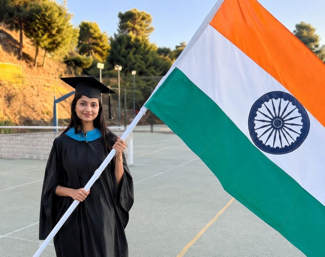 Nausheen Honor Roll Athens Graduation Nausheen Honor Roll प्राप्त करती भारतीय छात्रा नौशीन एथेंस के दीक्षांत समारोह में