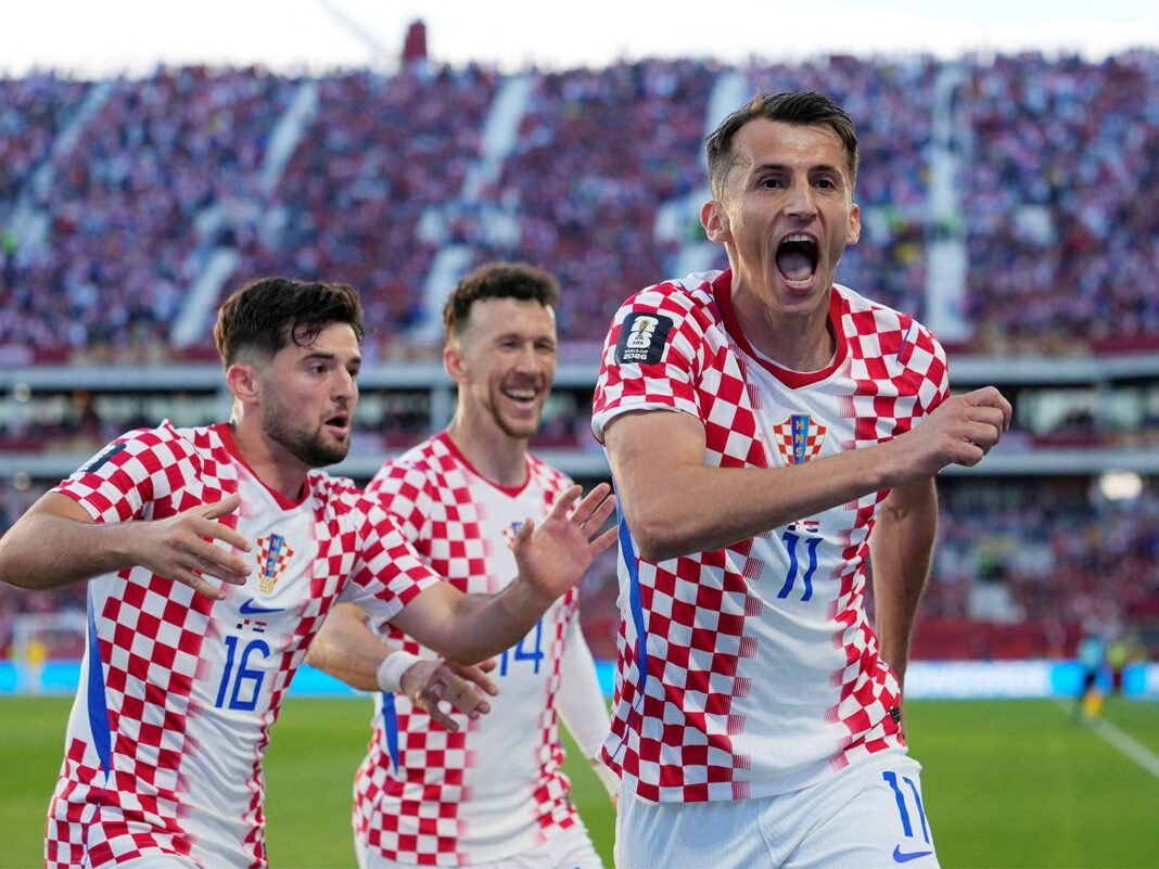 Croatia vs Panama मैच में गोल करने के बाद जश्न मनाते आंटे बुदिमिर